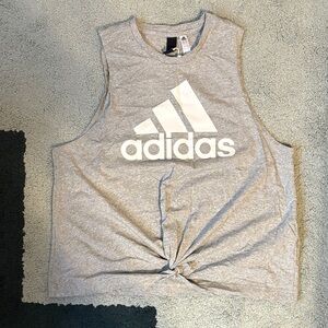Adidas Heather Gray Logo Tank